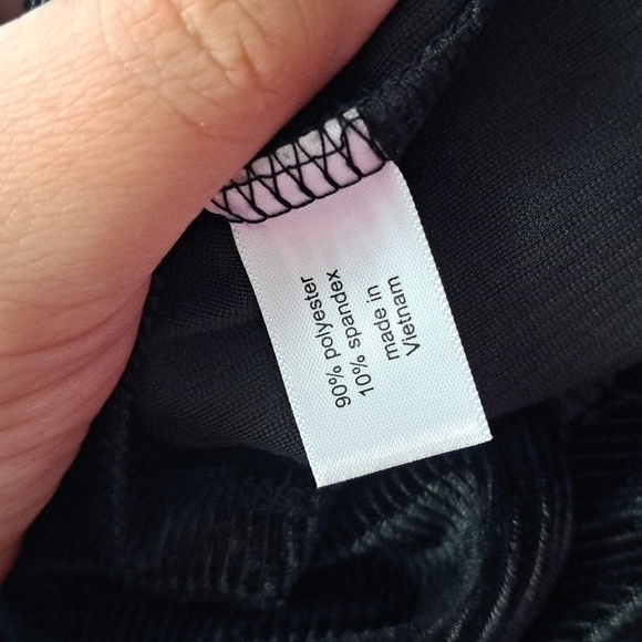 NWOT Lane Bryant Fitted Mock-Neck Cutout Top in Black Velvet - Picture 6 of 6